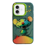 Handyhülle aus PC und TPU mit Tiermuster-Ölgemälde-Serie, für iPhone 16 Pro Max