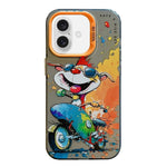 Handyhülle aus PC und TPU mit Tiermuster-Ölgemälde-Serie, für iPhone 16 Pro Max
