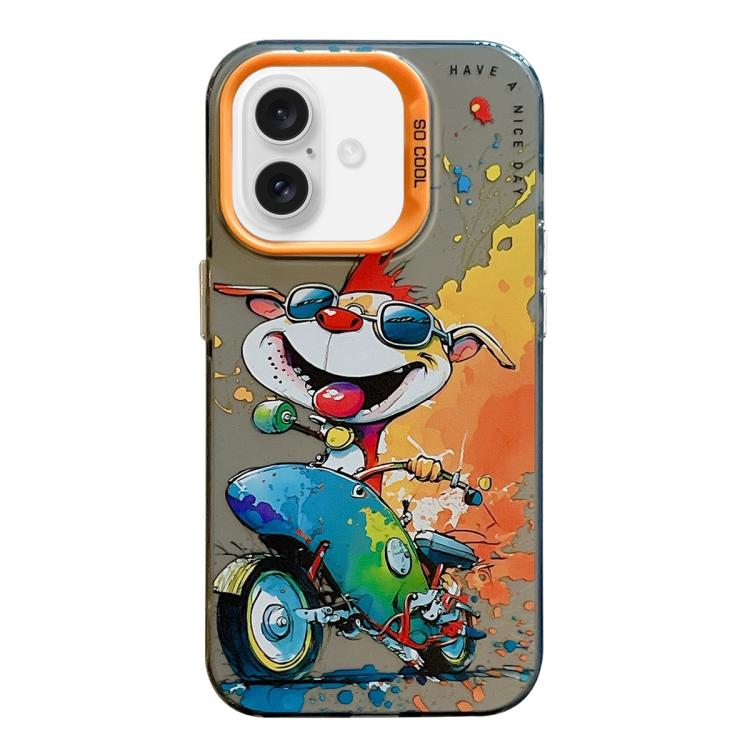 Handyhülle aus PC und TPU mit Tiermuster-Ölgemälde-Serie, für iPhone 16 Pro Max