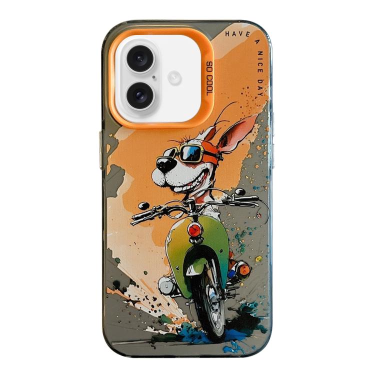 Handyhülle aus PC und TPU mit Tiermuster-Ölgemälde-Serie, für iPhone 16 Pro Max