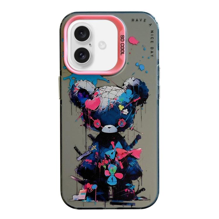 Handyhülle aus PC und TPU mit Tiermuster-Ölgemälde-Serie, für iPhone 16 Pro Max