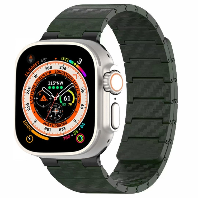 Carbon Fiber Magnetic Loop Watch Band, For Apple Watch Series 10 46mm, For Apple Watch Series 10 42mm, For Apple Watch SE 2023 44mm, For Apple Watch SE 2023 40mm, For Apple Watch Ultra 2 49mm, For Apple Watch Series 9 45mm, For Apple Watch Series 9 41m...