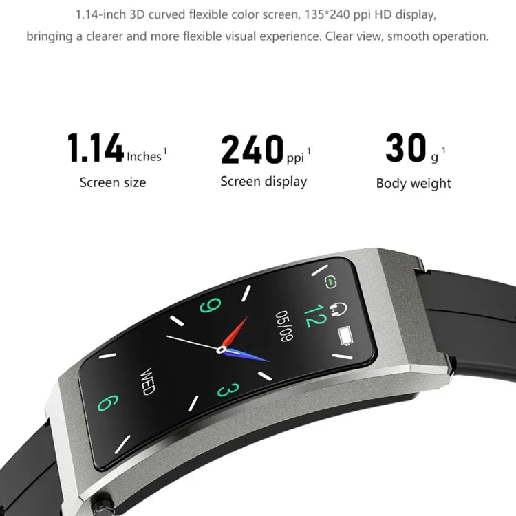 K13S Smart-Armband mit 1,14-Zoll-TFT-Bildschirm, Silikonarmband und Funktionen wie Schlafmanagement und Blutsauerstoffmessung