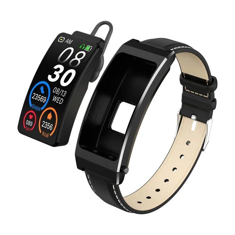 K13S Smart-Armband mit 1,14-Zoll-TFT-Bildschirm, Lederarmband und Funktionen wie Schlafmanagement und Blutsauerstoffmessung, Lederarmband