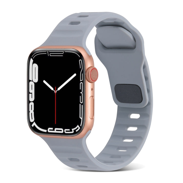 Square Buckle Stripes Silicone Watch Band, For Apple Watch Series 9 41mm, For Apple Watch Ultra 49mm