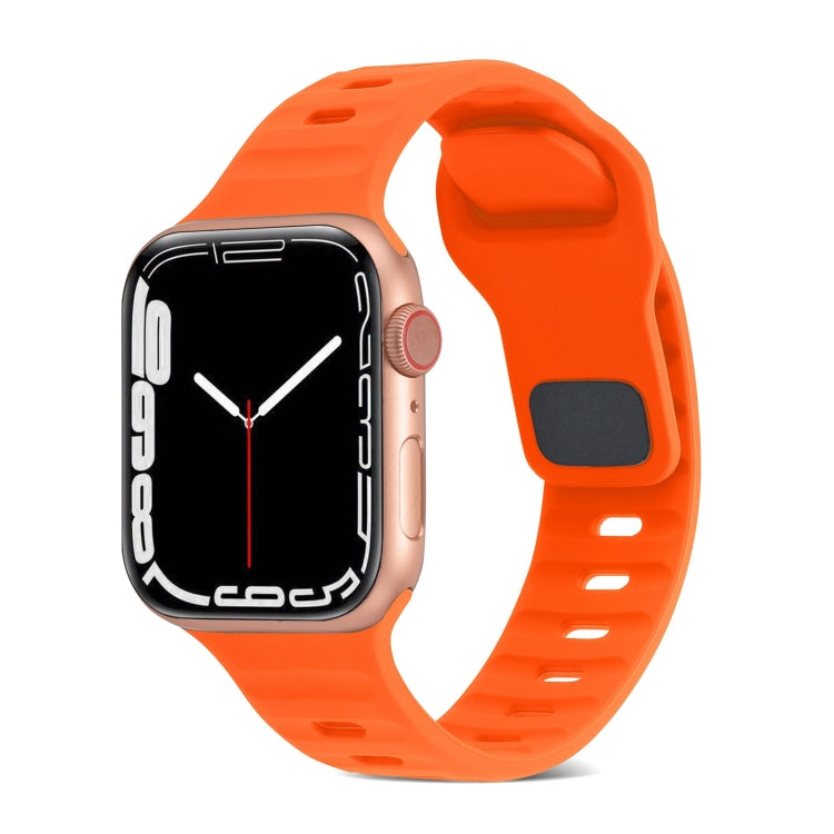 Quadratische Schnalle Streifen Silikon Uhrenarmband, Für Apple Watch Ultra 2 49mm, Für Apple Watch Series 9 45mm