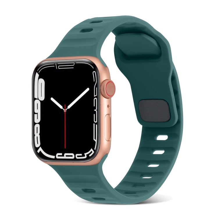 Quadratische Schnalle Streifen Silikon Uhrenarmband, Für Apple Watch Ultra 2 49mm, Für Apple Watch Series 9 45mm