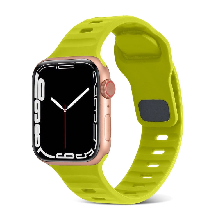Quadratische Schnalle Streifen Silikon Uhrenarmband, Für Apple Watch Ultra 2 49mm, Für Apple Watch Series 9 45mm