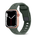 Square Buckle Stripes Silicone Watch Band, For Apple Watch Series 9 41mm, For Apple Watch Ultra 49mm