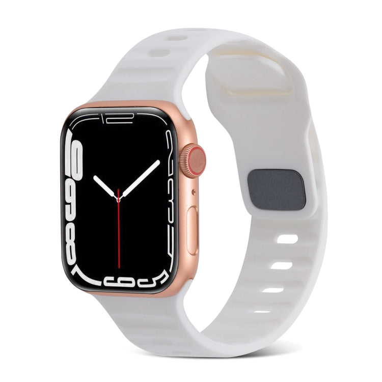 Quadratische Schnalle Streifen Silikon Uhrenarmband, Für Apple Watch Ultra 2 49mm, Für Apple Watch Series 9 45mm