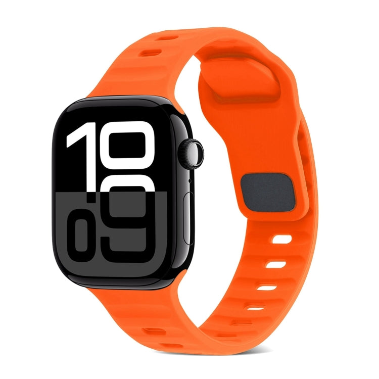 Quadratische Schnalle Streifen Silikon Uhrenarmband, Für Apple Watch Series 10 46mm, Für Apple Watch Series 10 42mm