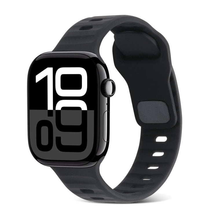 Quadratische Schnalle Streifen Silikon Uhrenarmband, Für Apple Watch Series 10 46mm, Für Apple Watch Series 10 42mm