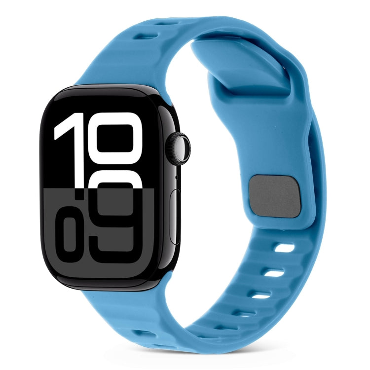 Quadratische Schnalle Streifen Silikon Uhrenarmband, Für Apple Watch Series 10 46mm, Für Apple Watch Series 10 42mm