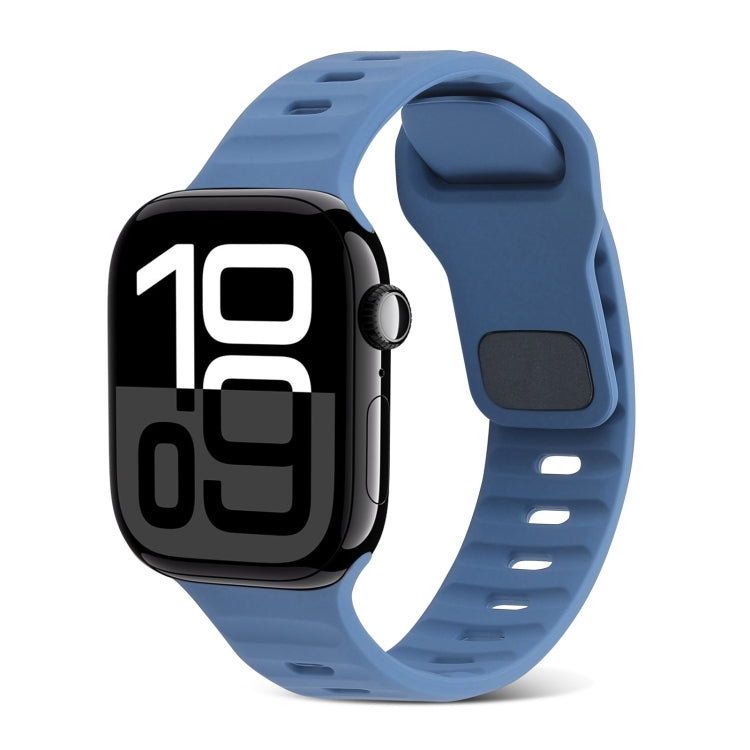 Quadratische Schnalle Streifen Silikon Uhrenarmband, Für Apple Watch Series 10 46mm, Für Apple Watch Series 10 42mm