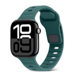Quadratische Schnalle Streifen Silikon Uhrenarmband, Für Apple Watch Series 10 46mm, Für Apple Watch Series 10 42mm