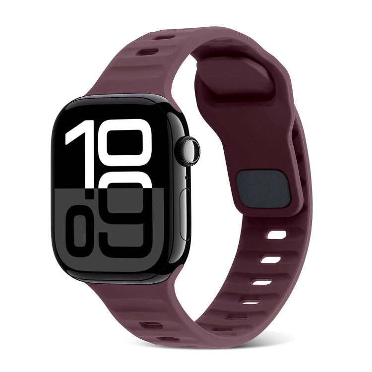 Quadratische Schnalle Streifen Silikon Uhrenarmband, Für Apple Watch Series 10 46mm, Für Apple Watch Series 10 42mm