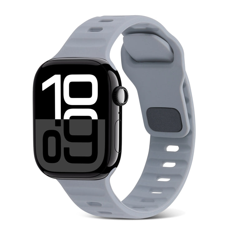 Quadratische Schnalle Streifen Silikon Uhrenarmband, Für Apple Watch Series 10 46mm, Für Apple Watch Series 10 42mm