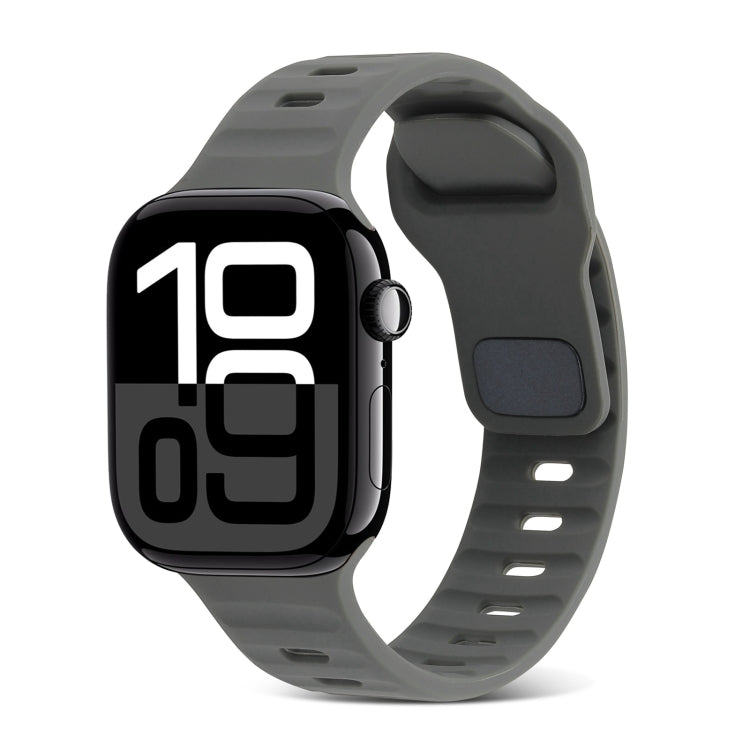 Quadratische Schnalle Streifen Silikon Uhrenarmband, Für Apple Watch Series 10 46mm, Für Apple Watch Series 10 42mm