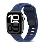 Quadratische Schnalle Streifen Silikon Uhrenarmband, Für Apple Watch Series 10 46mm, Für Apple Watch Series 10 42mm