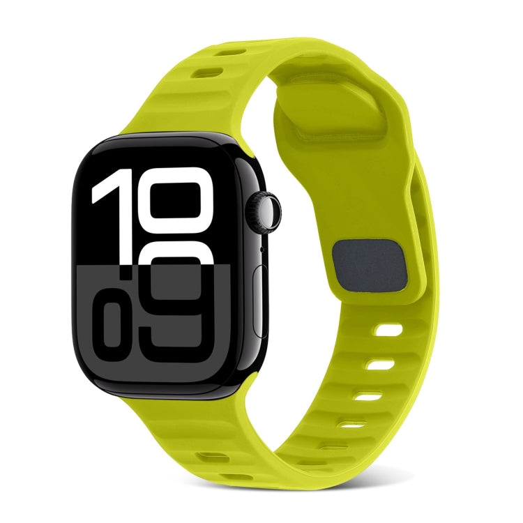 Quadratische Schnalle Streifen Silikon Uhrenarmband, Für Apple Watch Series 10 46mm, Für Apple Watch Series 10 42mm