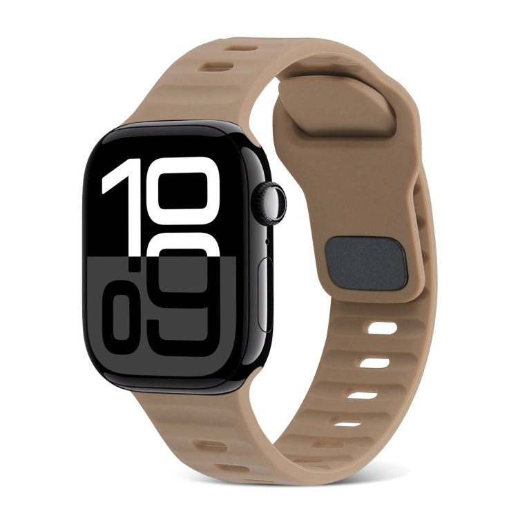 Quadratische Schnalle Streifen Silikon Uhrenarmband, Für Apple Watch Series 10 46mm, Für Apple Watch Series 10 42mm