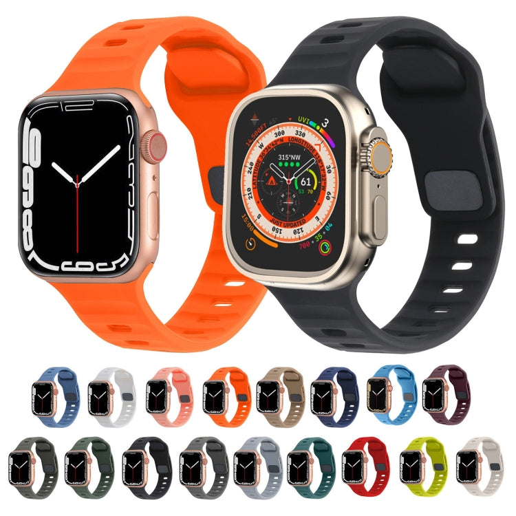 Quadratische Schnalle Streifen Silikon Uhrenarmband, Für Apple Watch Series 10 46mm, Für Apple Watch Series 10 42mm