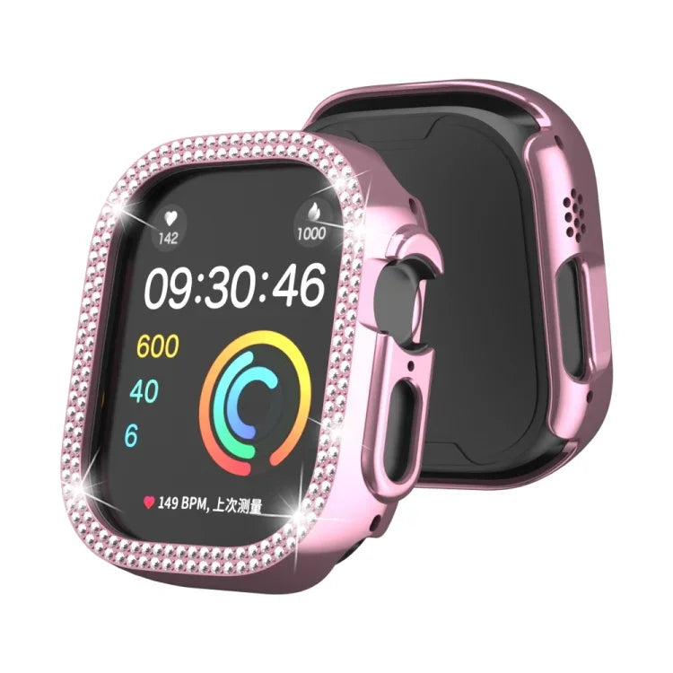 Doppelreihiges, hohles PC-Uhrengehäuse mit Diamantmuster, für Apple Watch Ultra 2 / Ultra 49 mm