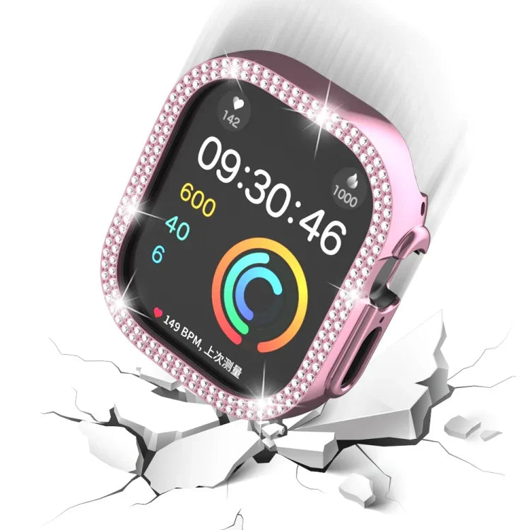 Doppelreihiges, hohles PC-Uhrengehäuse mit Diamantmuster, für Apple Watch Ultra 2 / Ultra 49 mm