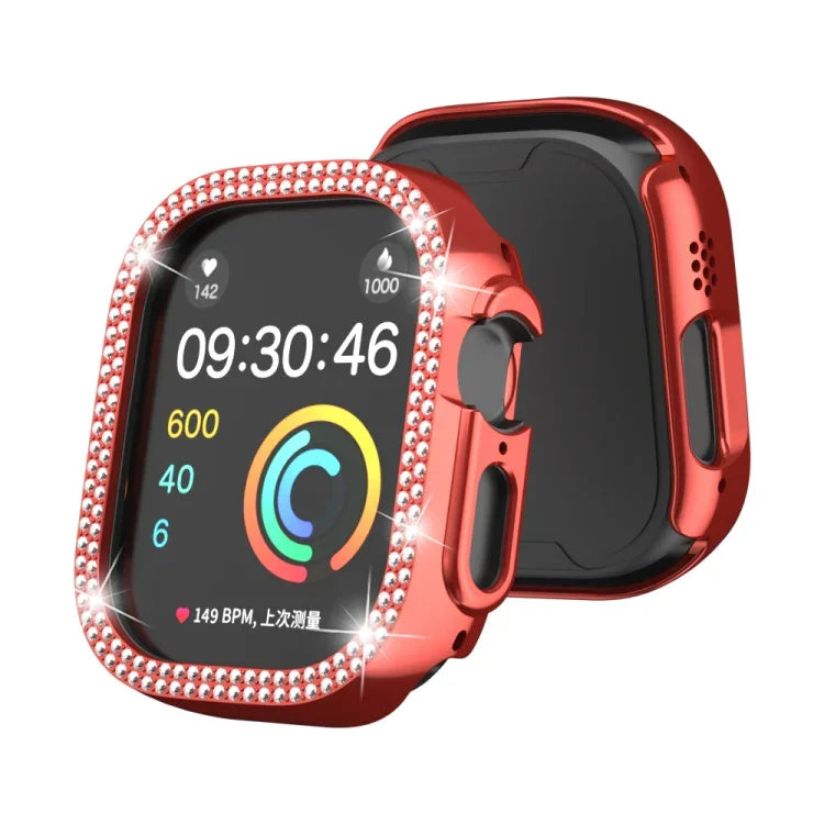 Doppelreihiges, hohles PC-Uhrengehäuse mit Diamantmuster, für Apple Watch Ultra 2 / Ultra 49 mm