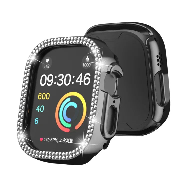 Doppelreihiges, hohles PC-Uhrengehäuse mit Diamantmuster, für Apple Watch Ultra 2 / Ultra 49 mm