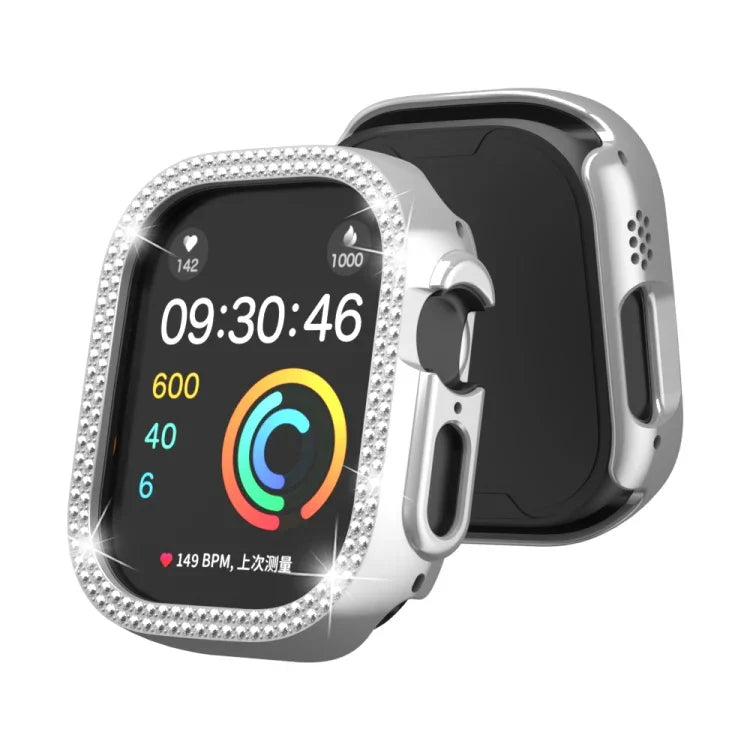 Doppelreihiges, hohles PC-Uhrengehäuse mit Diamantmuster, für Apple Watch Ultra 2 / Ultra 49 mm