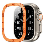 Ziffernring mit Metallrahmen und integrierter Schutzfolie, für Apple Watch Ultra 1 / 2 / 3 (49 mm)