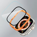 Ziffernring mit Metallrahmen und integrierter Schutzfolie, für Apple Watch Ultra 1 / 2 / 3 (49 mm)