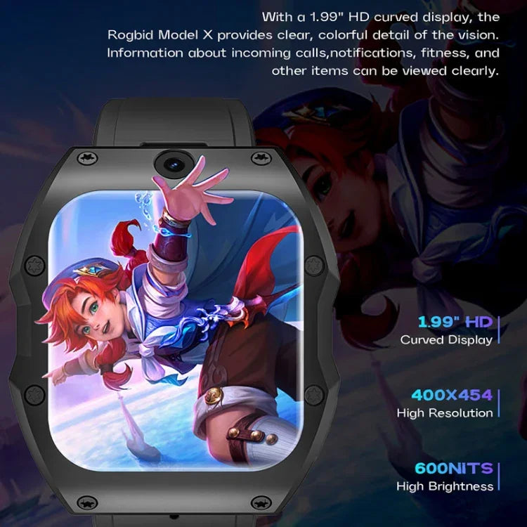 Model X Smartwatch, 1,99 Zoll, IP68 wasserdicht, Android 9.0, 4G, Dual-Kamera, Keramikgehäuse, 2 GB + 16 GB, 4 GB + 128 GB
