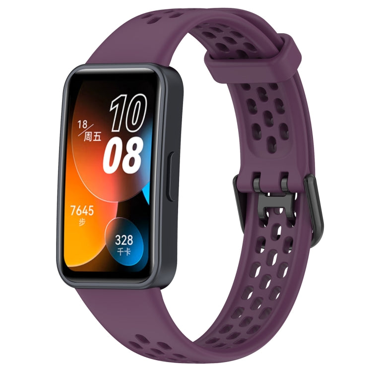 Solid Color Breathable Silicone Watch Band, For Huawei Band 10 / 9 / 8