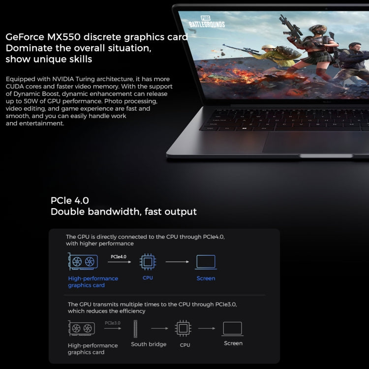 Xiaomi RedmiBook Pro 14 Zoll Laptop, Windows 11 Home Chinesische Version, Intel 12. Gen Core i7-12650H Deca Core MX550 Discrete Grafik, i7-12650H MX550