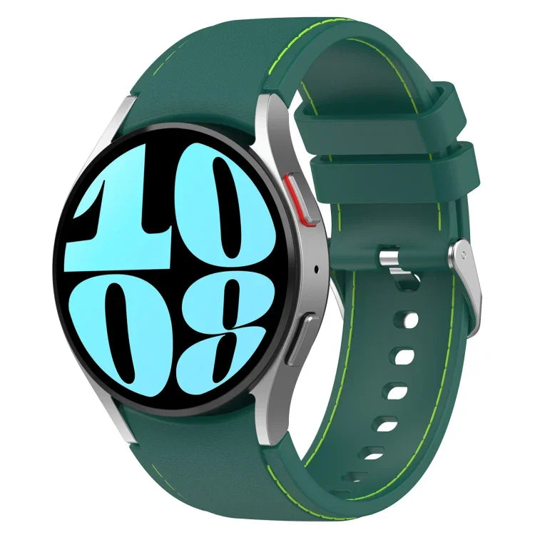 Leder-Silikon-Uhrenarmband, für Samsung Galaxy Watch 6 / 6 Classic