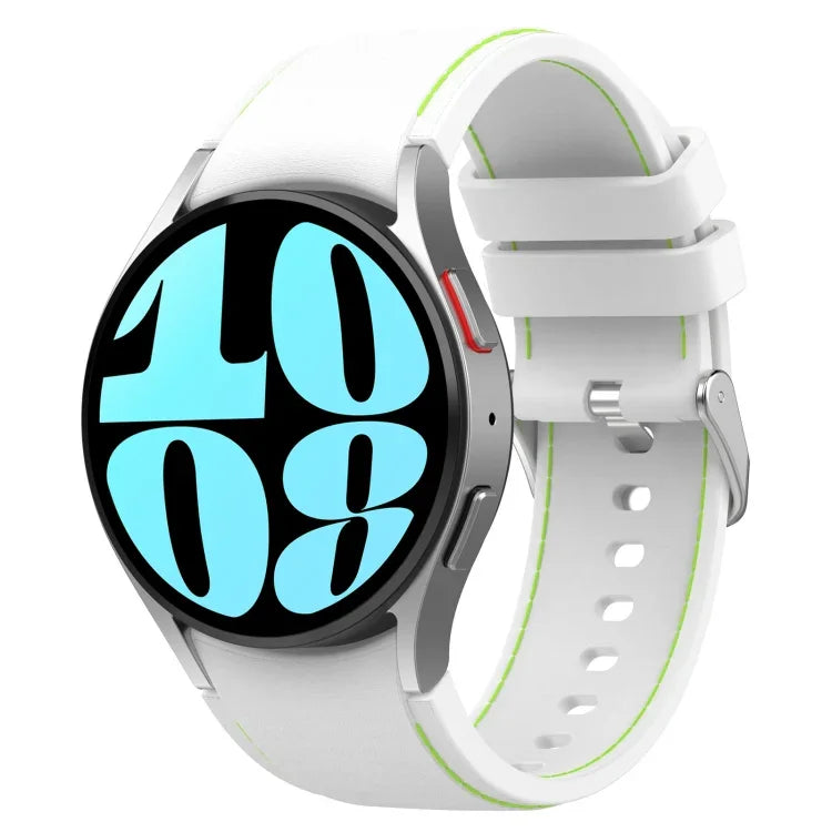 Leder-Silikon-Uhrenarmband, für Samsung Galaxy Watch 6 / 6 Classic