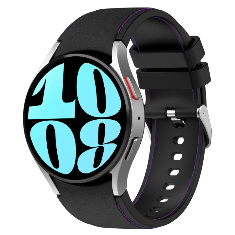 Leder-Silikon-Uhrenarmband, für Samsung Galaxy Watch 6 / 6 Classic
