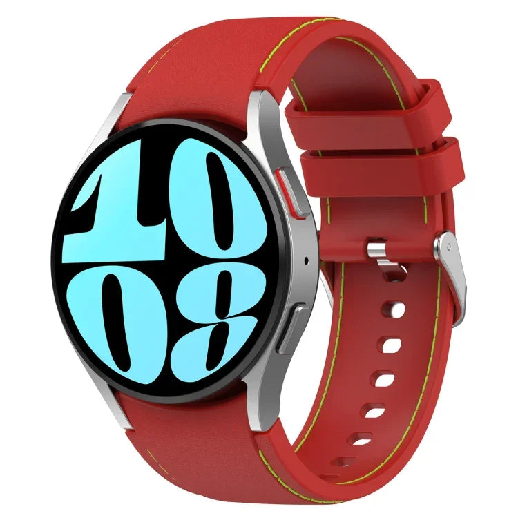 Leder-Silikon-Uhrenarmband, für Samsung Galaxy Watch 6 / 6 Classic