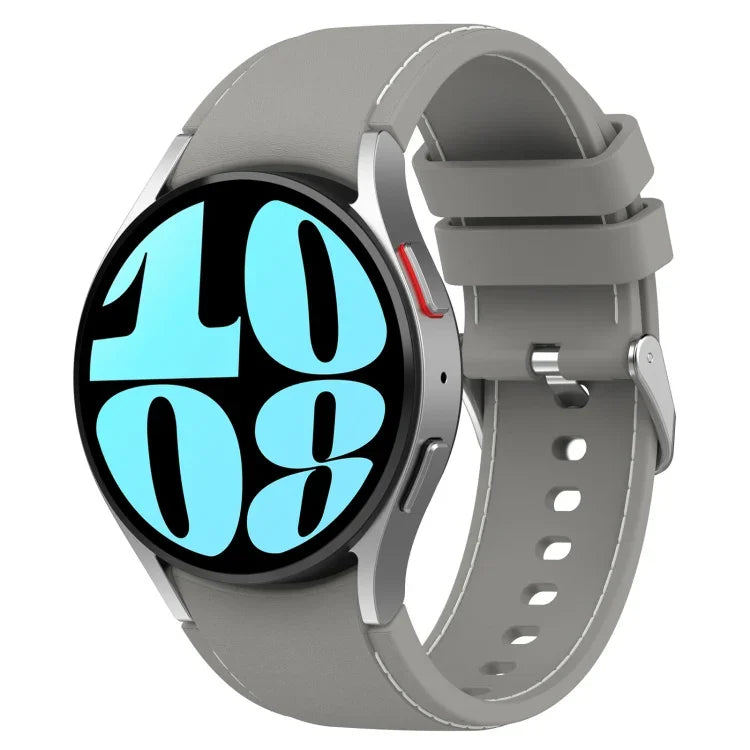 Leder-Silikon-Uhrenarmband, für Samsung Galaxy Watch 6 / 6 Classic