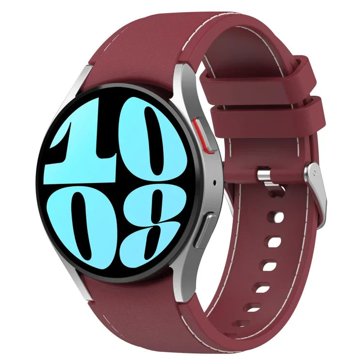 Leder-Silikon-Uhrenarmband, für Samsung Galaxy Watch 6 / 6 Classic