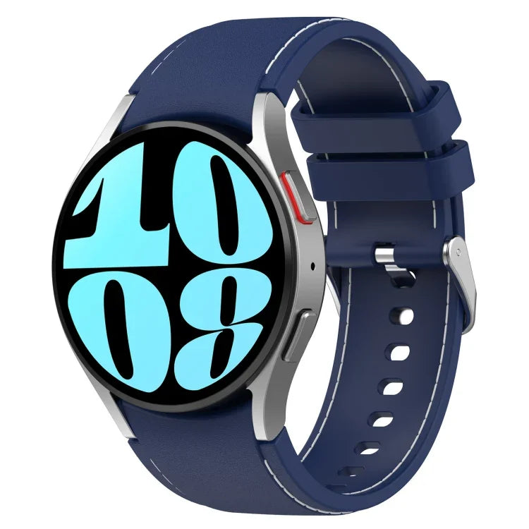 Leder-Silikon-Uhrenarmband, für Samsung Galaxy Watch 6 / 6 Classic