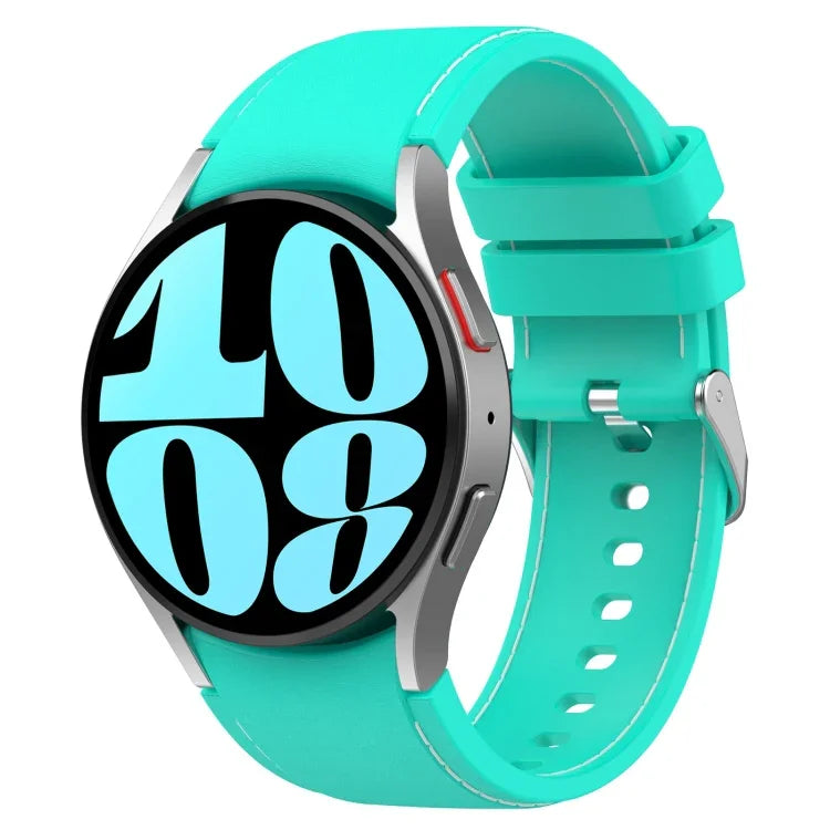 Leder-Silikon-Uhrenarmband, für Samsung Galaxy Watch 6 / 6 Classic