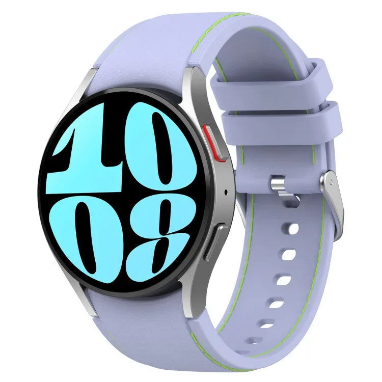 Leder-Silikon-Uhrenarmband, für Samsung Galaxy Watch 6 / 6 Classic