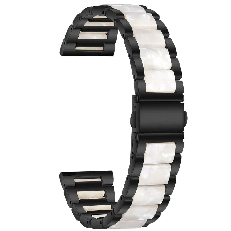 Dreireihiges Uhrenarmband aus Kunstharz und Metall, passend für Samsung Galaxy Watch 6 / 6 Classic