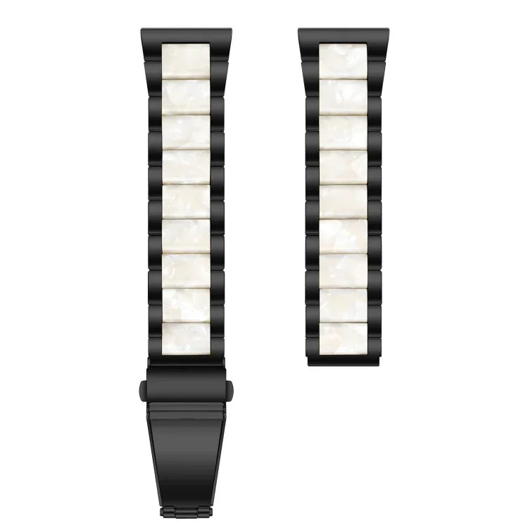 Dreireihiges Uhrenarmband aus Kunstharz und Metall, passend für Samsung Galaxy Watch 6 / 6 Classic