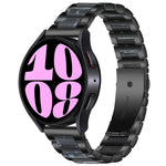 Dreireihiges Uhrenarmband aus Kunstharz und Metall, passend für Samsung Galaxy Watch 6 / 6 Classic