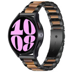 Dreireihiges Uhrenarmband aus Kunstharz und Metall, passend für Samsung Galaxy Watch 6 / 6 Classic