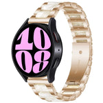 Dreireihiges Uhrenarmband aus Kunstharz und Metall, passend für Samsung Galaxy Watch 6 / 6 Classic